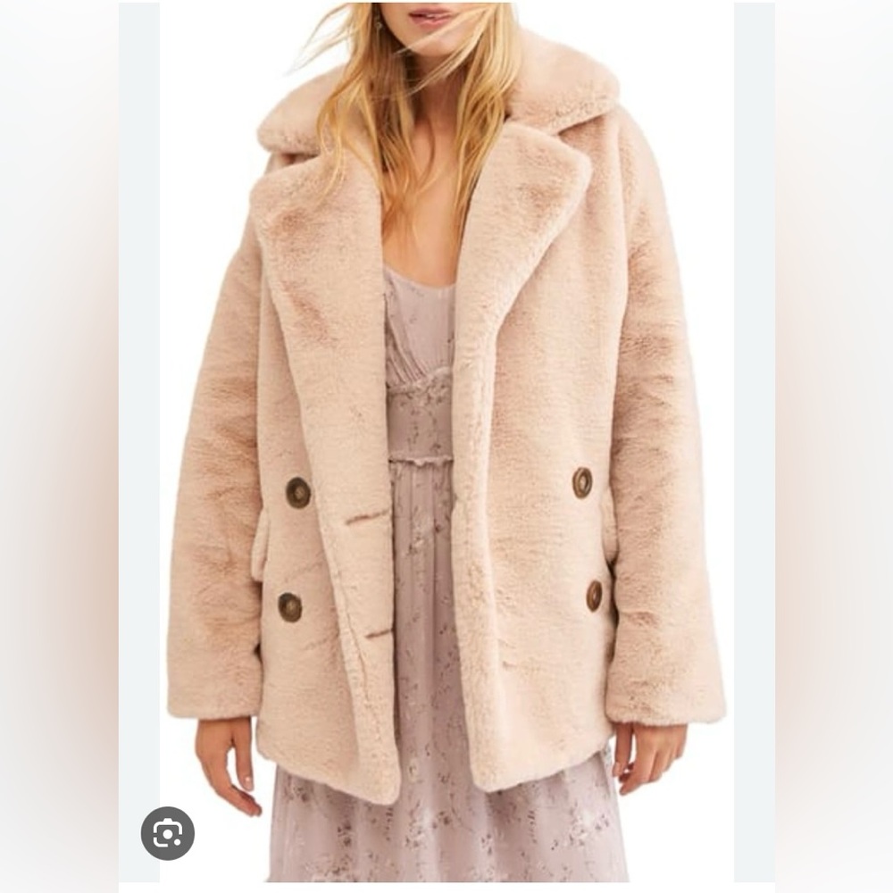 🆕 Free People Kate Faux Fur Coat. NWT. Size Large